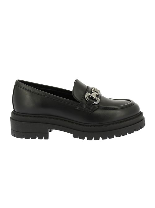 mocassino da donna in pelle nera NERO GIARDINI | I411410D100